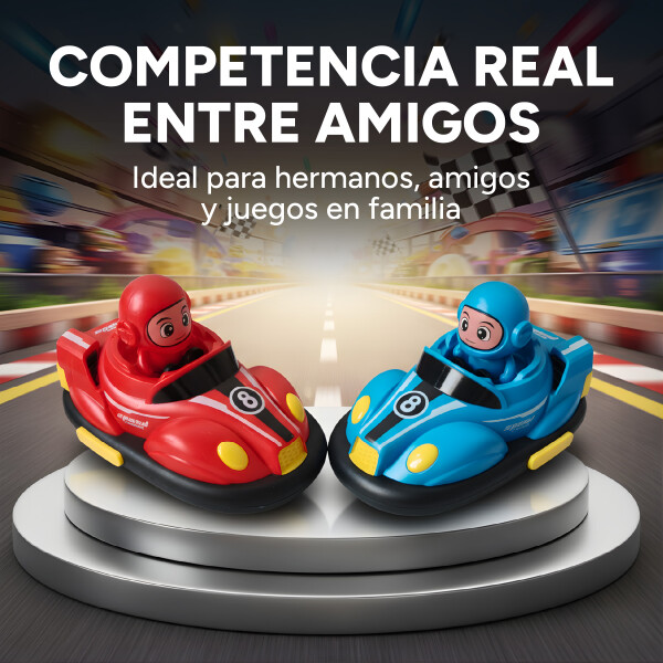 Auto Control Remoto Autitos Chocadores Go Karts Con Sonido Color Rojo y Azul