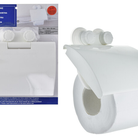 PORTA ROLLO P/BAÑO PLASTICO C/VENTOSA 15X16X3.8CM BLISTER 2339 Q72/40 M1 PORTA ROLLO P/BAÑO PLASTICO C/VENTOSA 15X16X3.8CM BLISTER 2339 Q72/40 M1