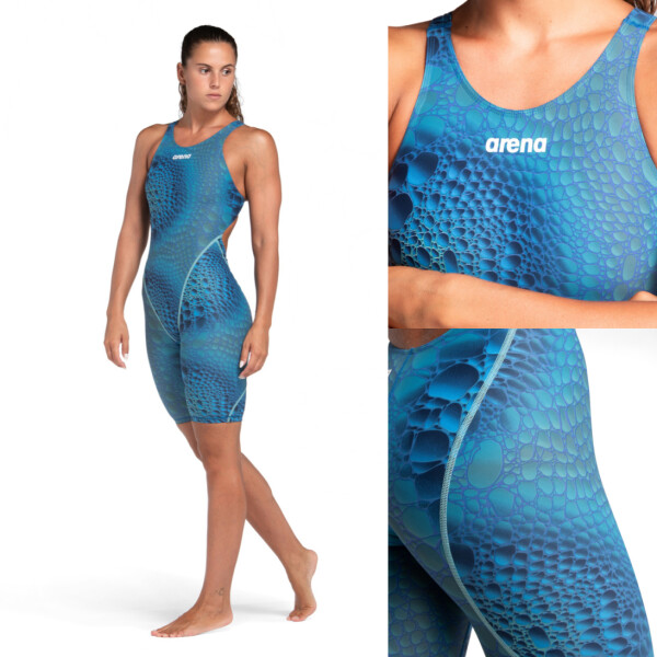 Malla De Competicion Para Mujer Arena Women's Powerskin ST Next Open Back Limited Edition Azul Abyss Caimano