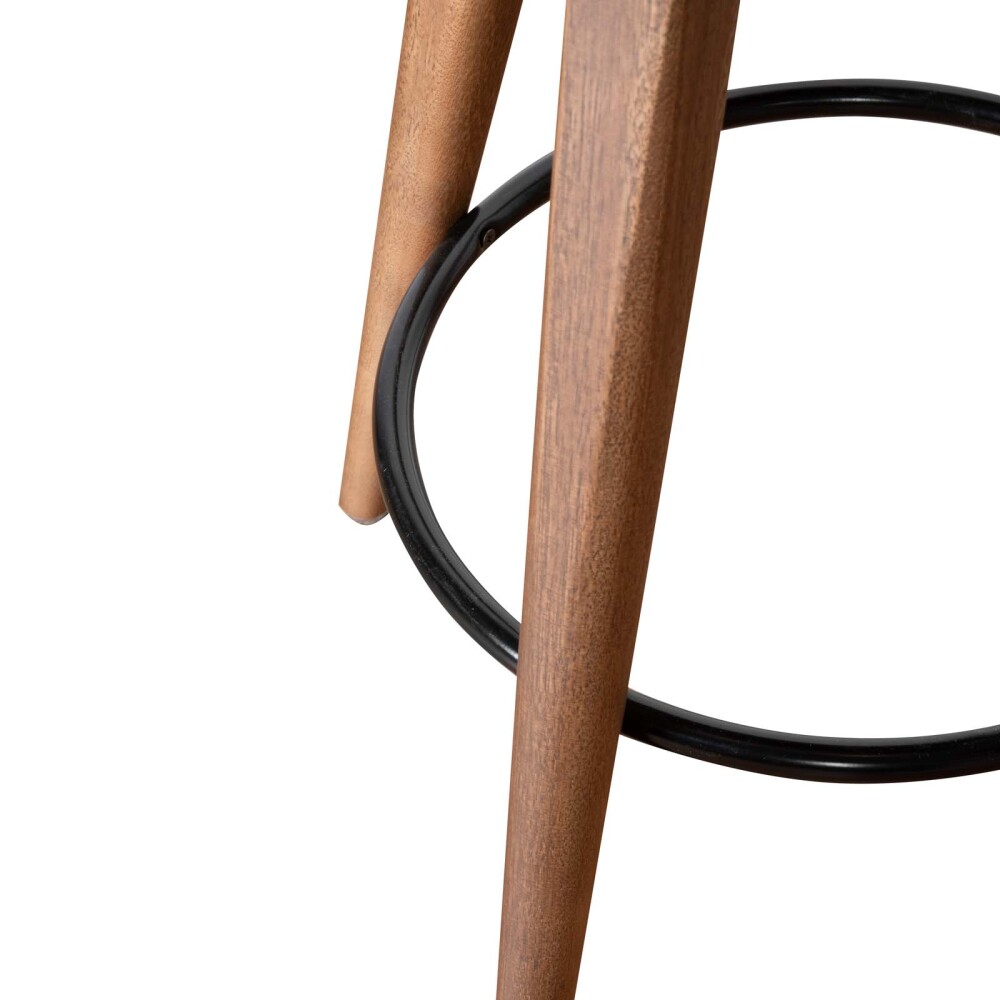BUTACA TABURETE BAR MADERA NATURAL-BEIGE TINA GIRATORIA