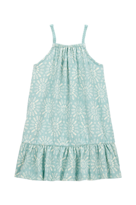 Vestido de jersey arrugado, diseño floral Sin color