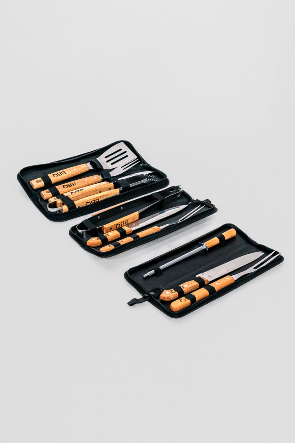 Accesorios Para Parrilla Set De 3 Piezas. Pincho, Pinza Y Cuchil Color Unico