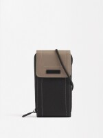 Bolsa Para Móvil De Nylon Color Block camel