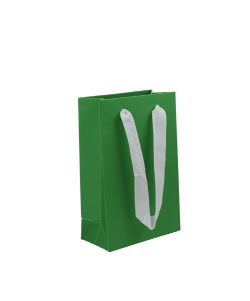 Bolsa cartulina laminada 10x05x15 cm VERDE