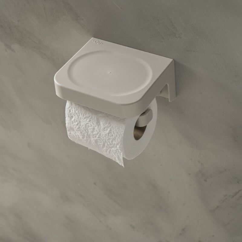 Porta rollo papel higiénico con adhesivo Blanco
