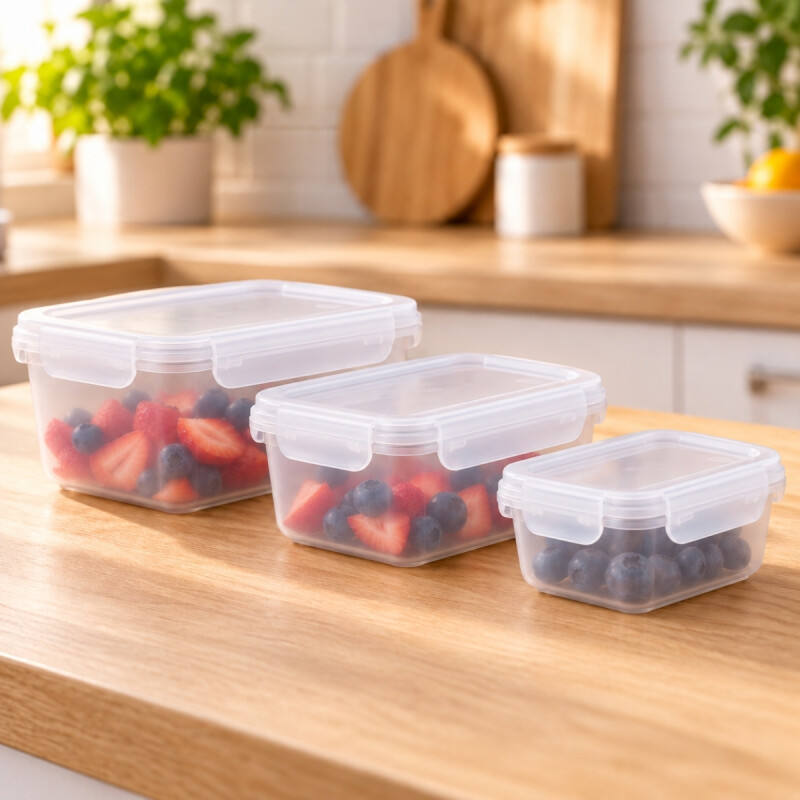 Set x3 Pote hermético 400/800/1,400 ml TRANSPARENTE