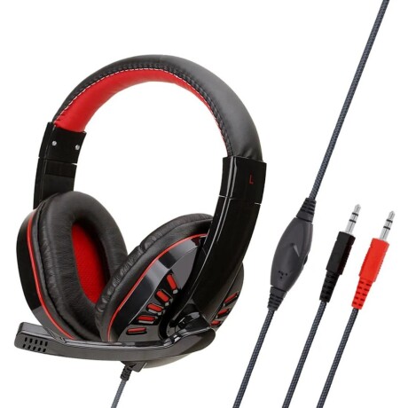 Auriculares Gamer con micrófono GM004 rojos V01