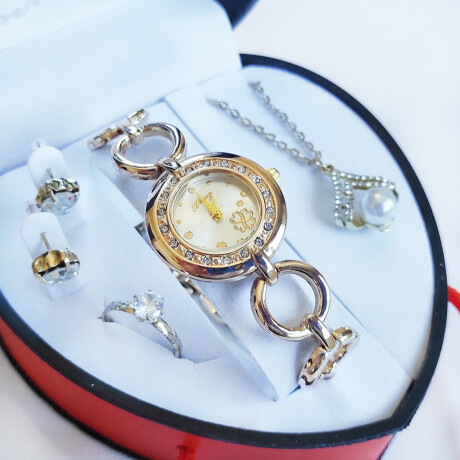 Set De Reloj De Corazón Perla