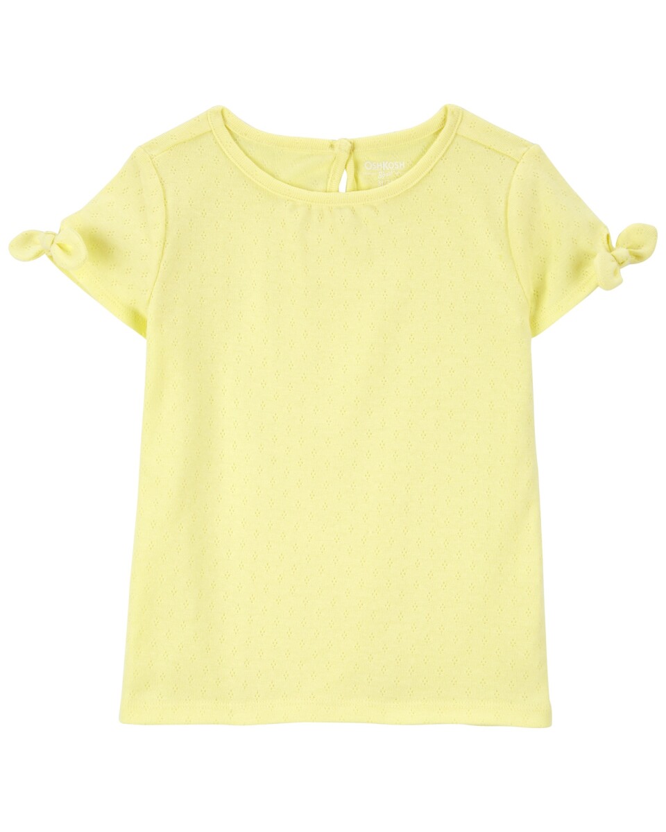 Blusa de algodón, acanalada, con lazos 