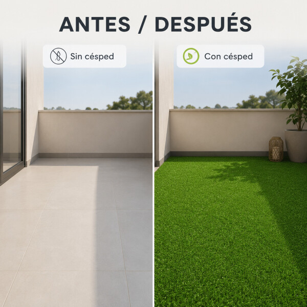 Césped Sintético 20 M2 Pasto Artificial Rollo Decoración Color Verde
