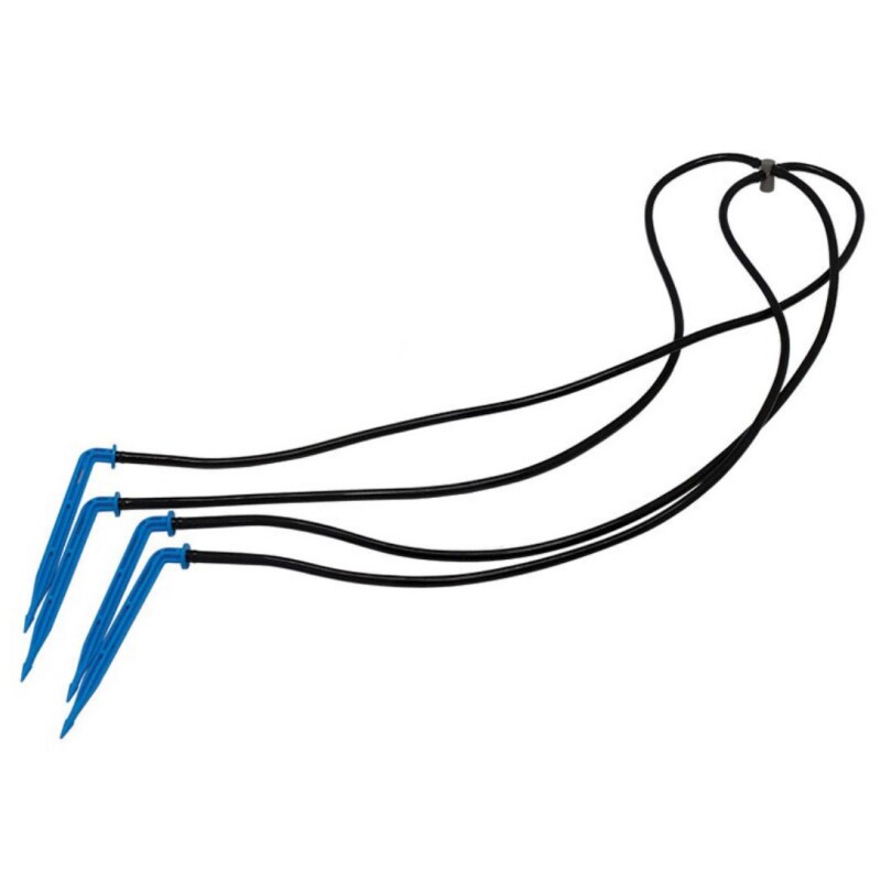 Cuatro goteros 2,6lts/hr con micro tubo y distribuidor Cuatro goteros 2,6lts/hr con micro tubo y distribuidor