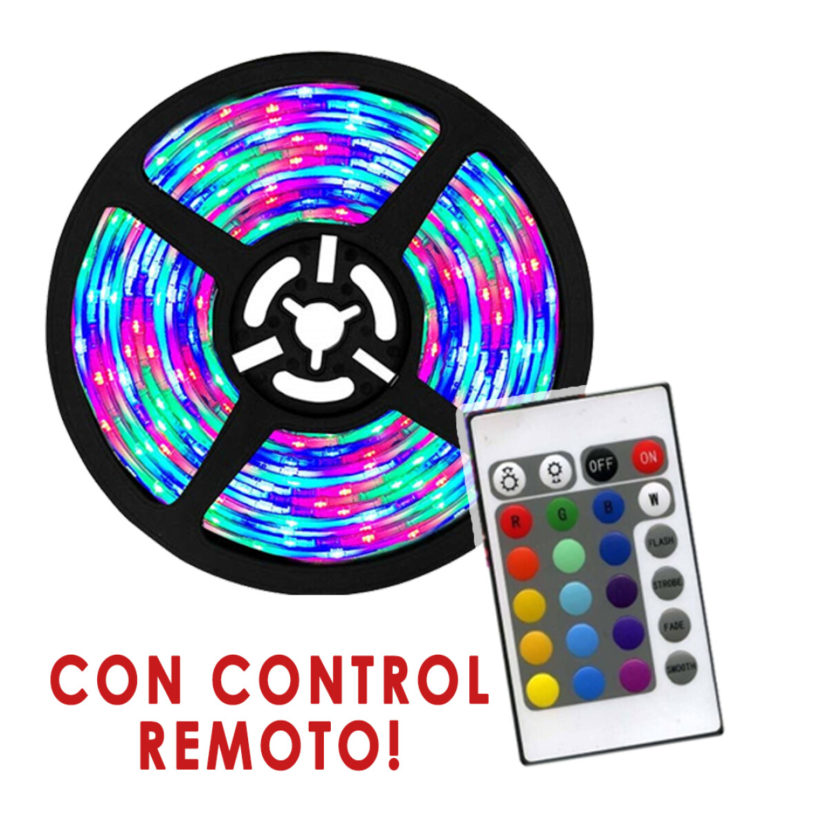 Cinta Luz Led 5 Metros con Control Remoto Rgb - 001 