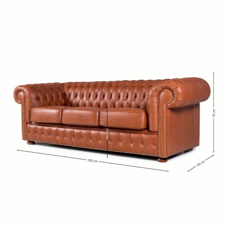 Sofá Chesterfield Novo - Cuero Advanced - 3 cuerpos Terracota - (Preventa)