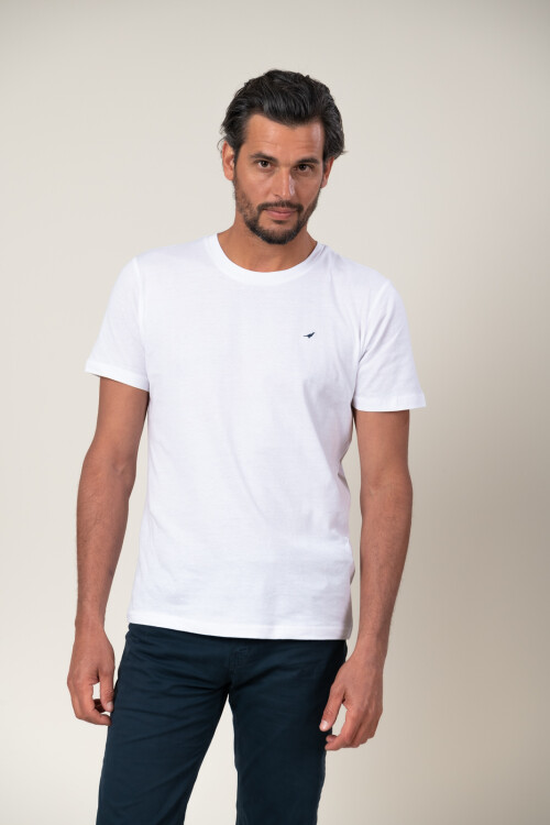T-Shirt sin bolsillo y con logo Blanca