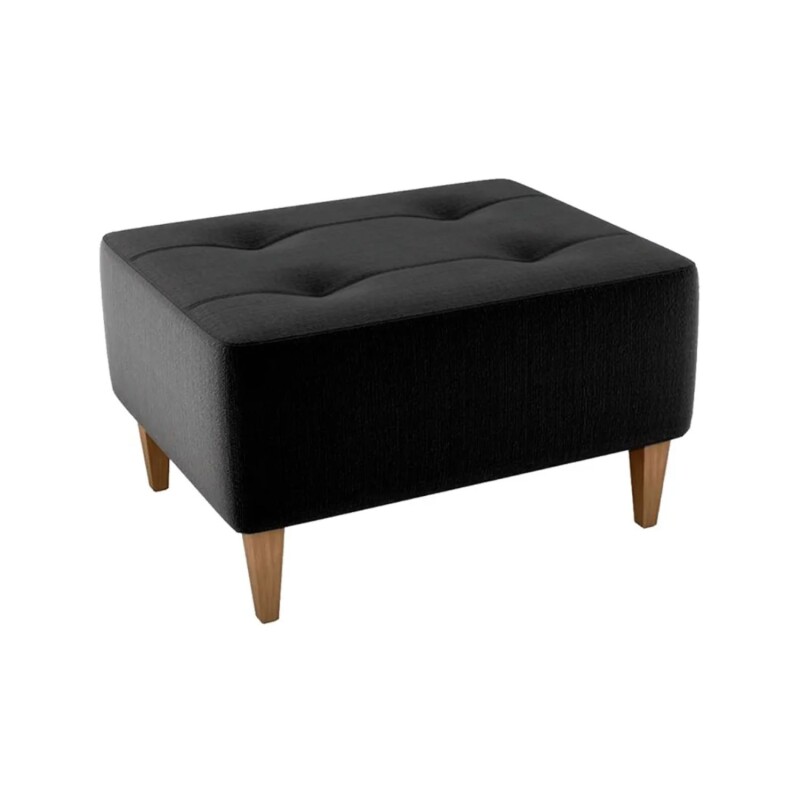 Puff de Tela con Patas de Madera 52x62x35cm negro