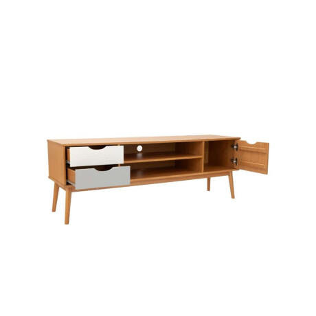 Rack para tv Linea Nordica Roble/Gris claro/Blanco