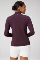 Polo Manga Larga Feather Tech+ Half-Zip Top Mujer Oxblood