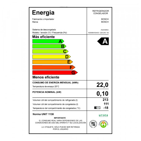 Heladera Bosch K357 lts KGN36VIEA