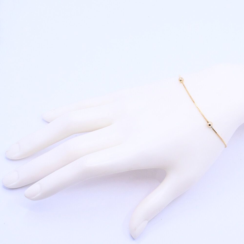 Pulsera oro 18k veneciana con bolitas. Pulsera oro 18k veneciana con bolitas.