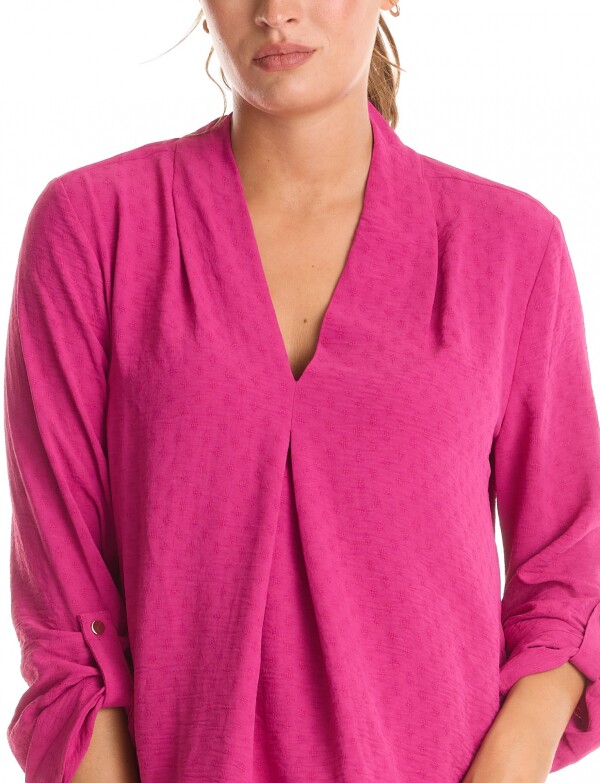 Blusa Escote V FUCSIA