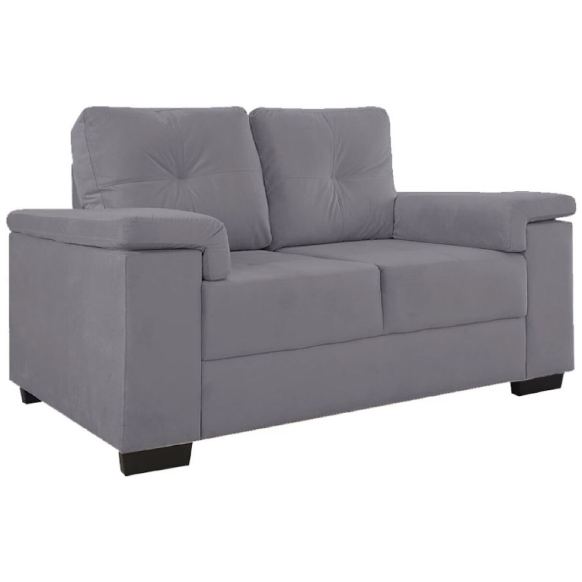 Sofa Luares 2 Cuerpos Tela Gris 