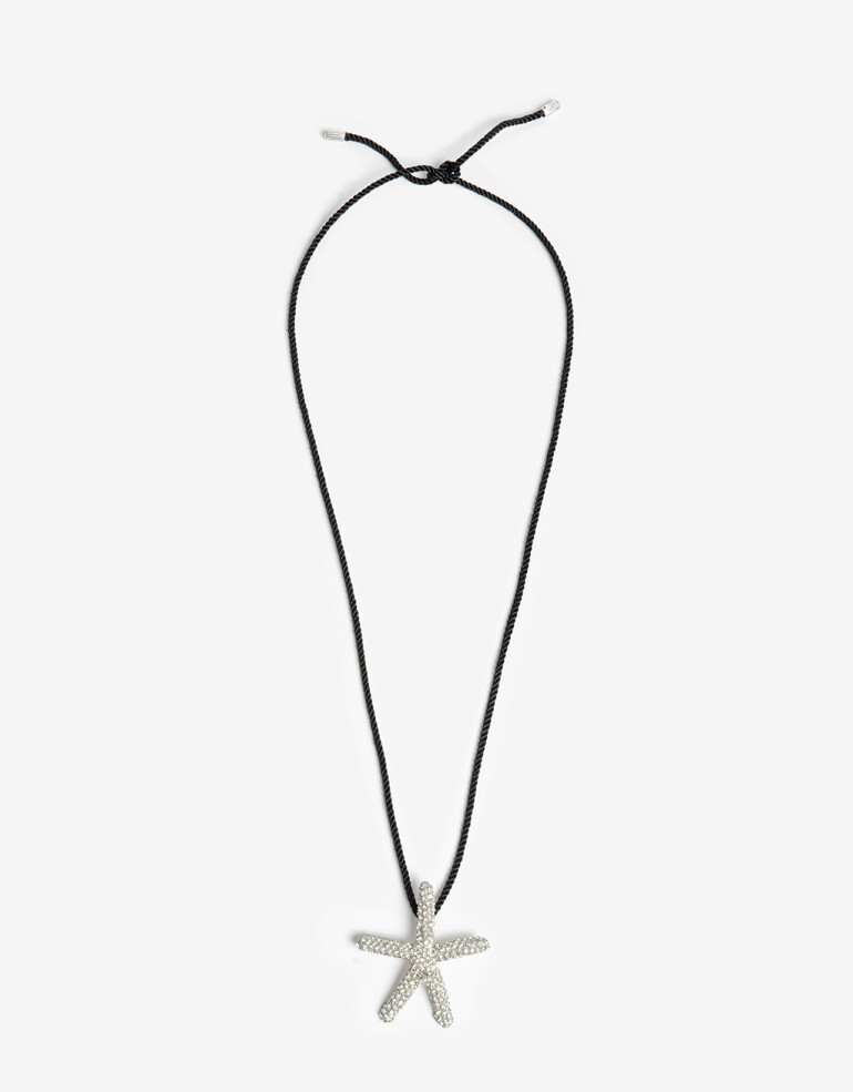 Collares Largos Cordón Collar Largo Cordón Estrella - Negro