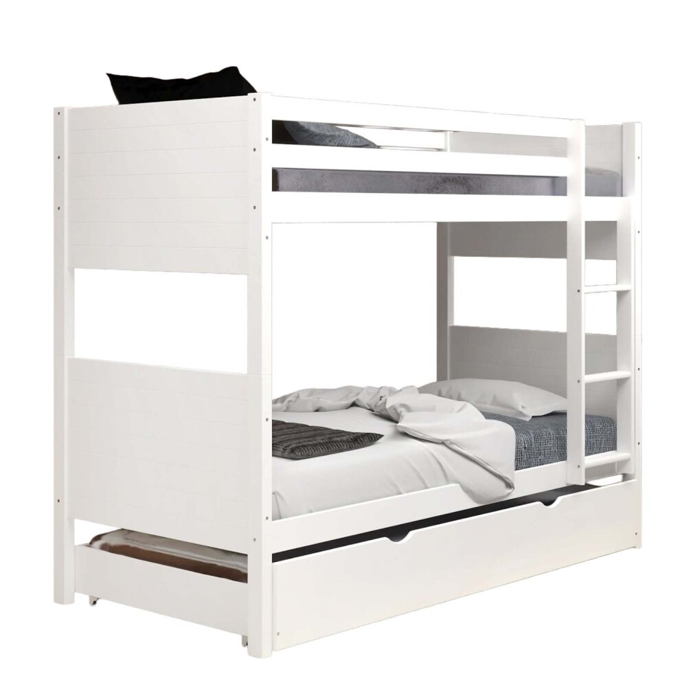 CAMA CUCHETA 1 PLAZA MDF-Y-MADERA BLANCO CAPTAIN