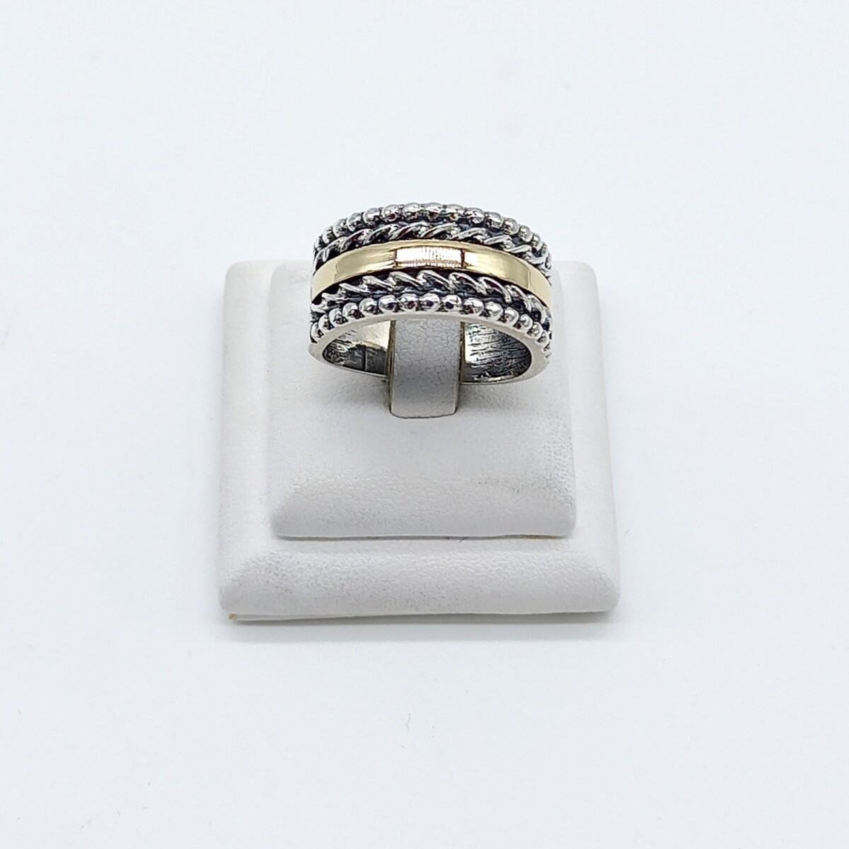 Anillo de plata 95 y double en oro 18 ktes. 