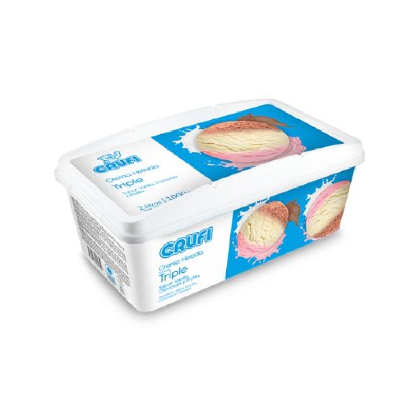 Helado triple vainilla choco frutilla Crufi 2 l Helado triple vainilla choco frutilla Crufi 2 l
