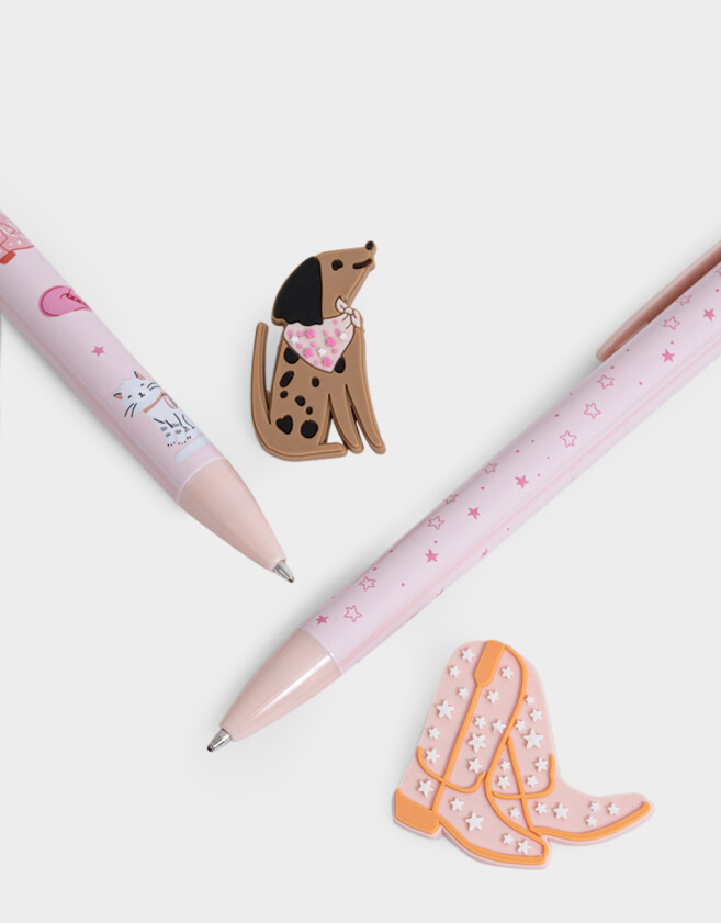 Lapices y Lapiceras Animalito Set De Lapiceras Con Topper De Silicona - Combinacion Multicolor