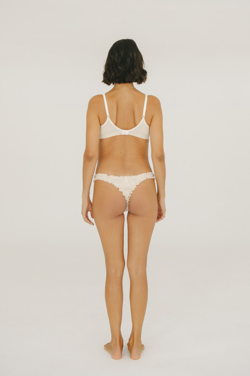 Vedetina Cata Less – Algodón suave con frunces, fresca y divertida Beige Melange