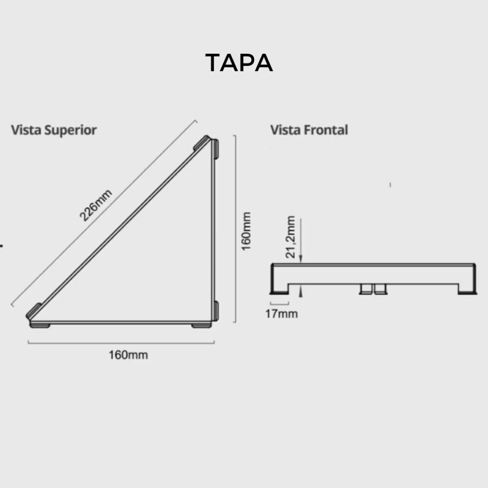 ELLEVE Receptaculo tapa inox grafito Vertex Elleve Receptaculo Tapa Inox Grafito Vertex