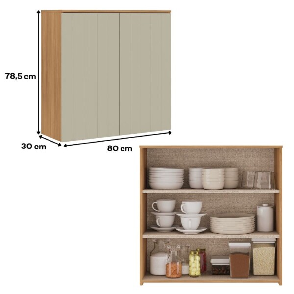 COCINA MODULADA 2.60 MT CEDRO/SALVIA - ALMA COCINA MODULADA 2.60 MT CEDRO/SALVIA - ALMA