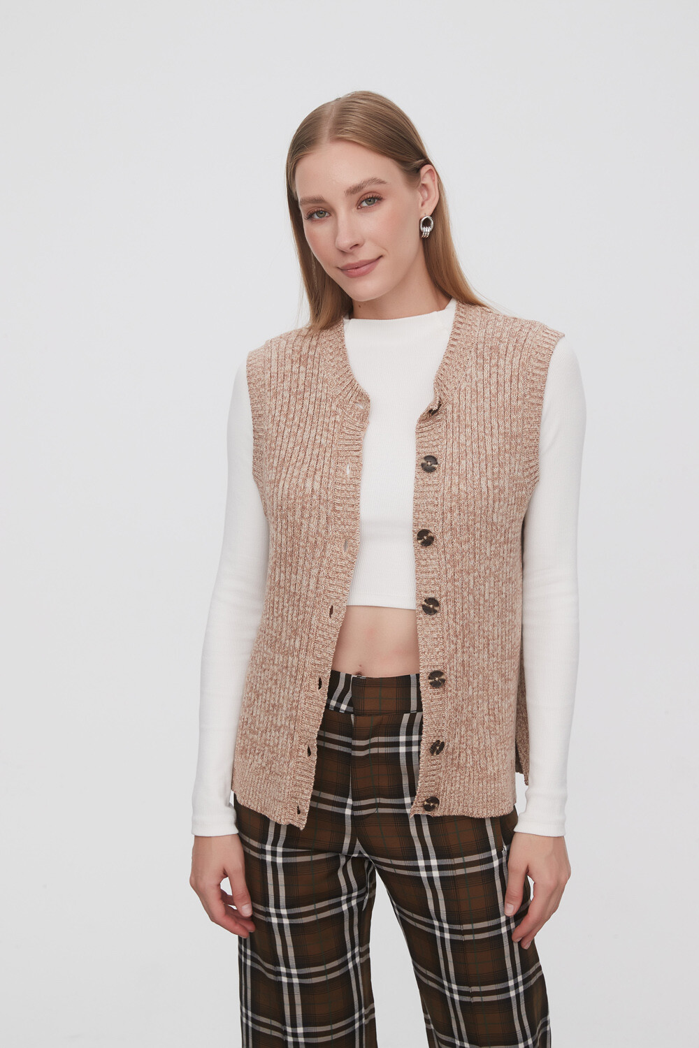 Chaleco Junela Beige Melange