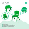 Pack Mesa Infantil Lumax Cuadrada + 4 Sillas Verde