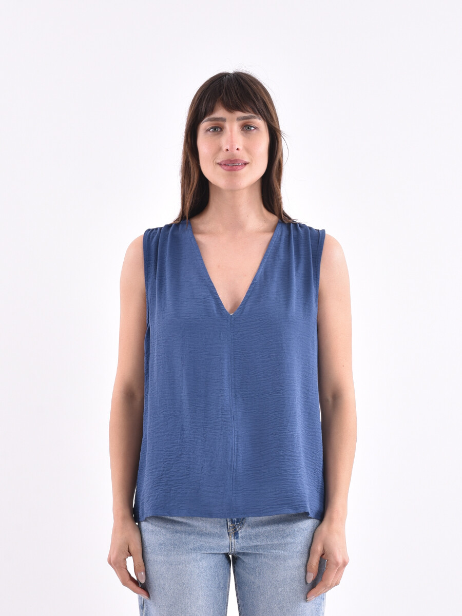 BLUSA BERTA - AZUL PIEDRA 