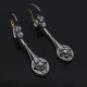 Caravanas antiguas en oro 18k de 2 tonos, brillantes y diamantes Caravanas antiguas en oro 18k de 2 tonos, brillantes y diamantes