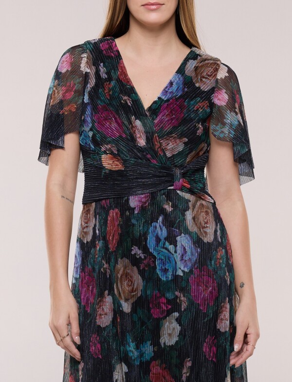 Vestido Noche Floral NEGRO/MULTI