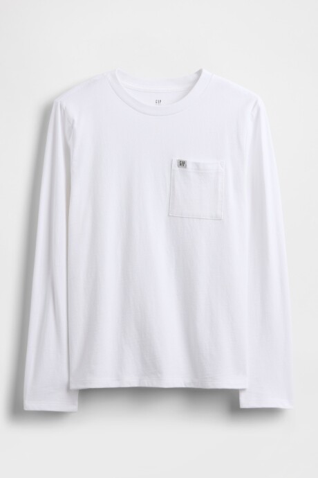 Remera Con Bolsillo Logo Gap Niño New Off White Opt1
