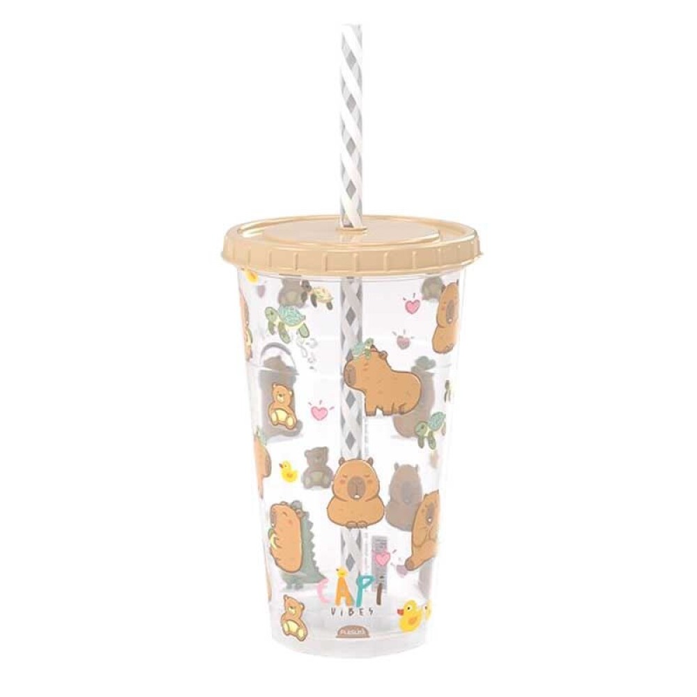 Vaso Plástico Carpincho 500 ml con Pajita BAZAR PLASTICO VASO 500ML C/PAJ CARPINCHO 15743 -