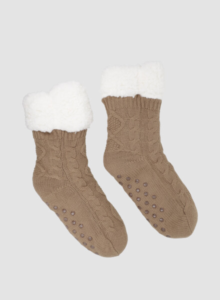 Medias damas chenille ochos Marron