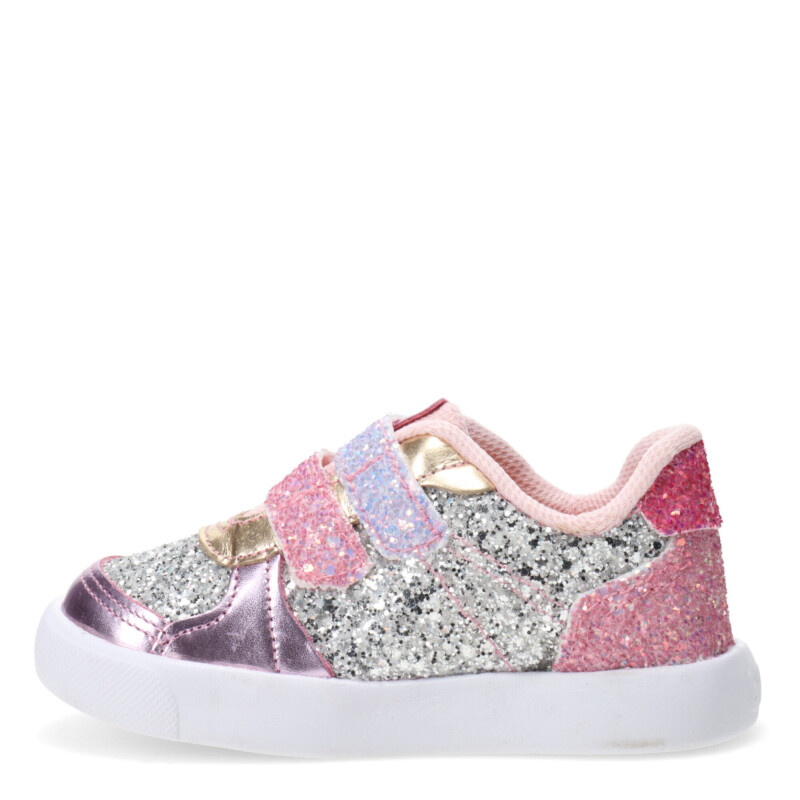 Championes Infantiles Bibi Agility Mini c/ Velcro Plateado - Rosado - Lila