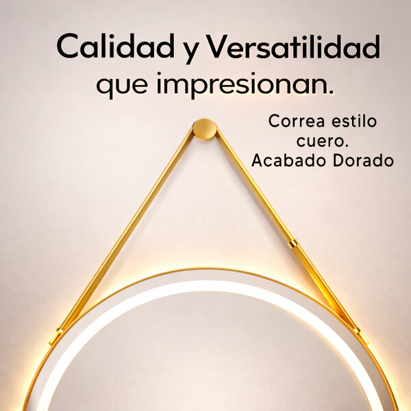 Espejo Redondo De Colgar Led 60 Cm Led13 DORADO