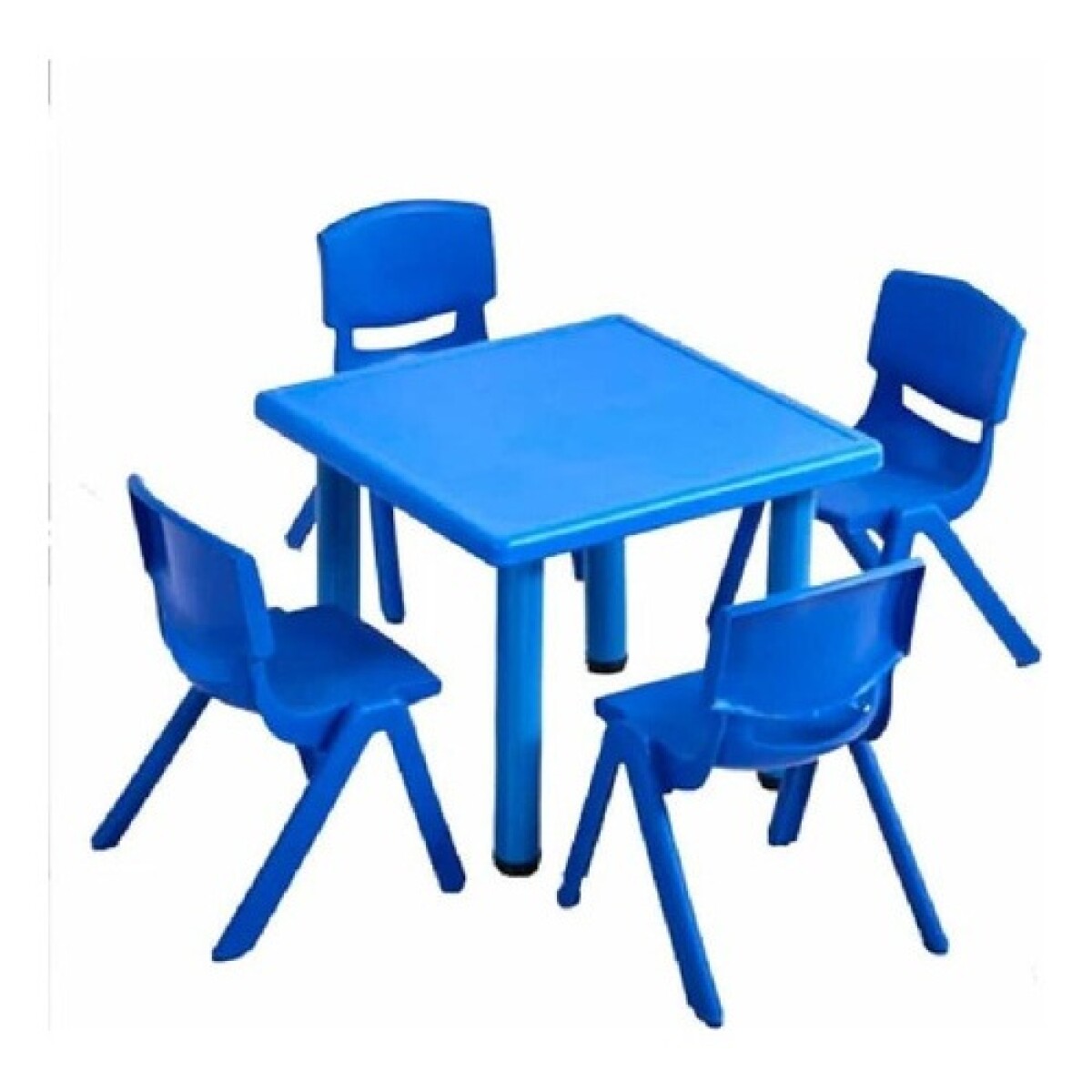 Pack Mesa Infantil Lumax Cuadrada + 4 Sillas - Azul 