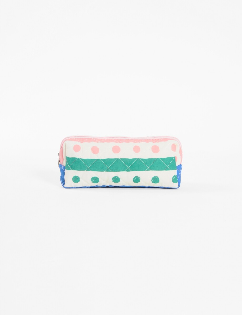 Estuche estampado rectangular - rosa 