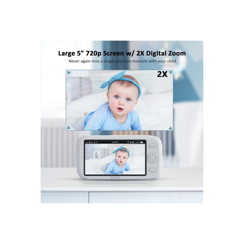 Baby Call con cámara NexiGo 5" HD 360° Visión Nocturna Baby Call con cámara NexiGo 5" HD 360° Visión Nocturna
