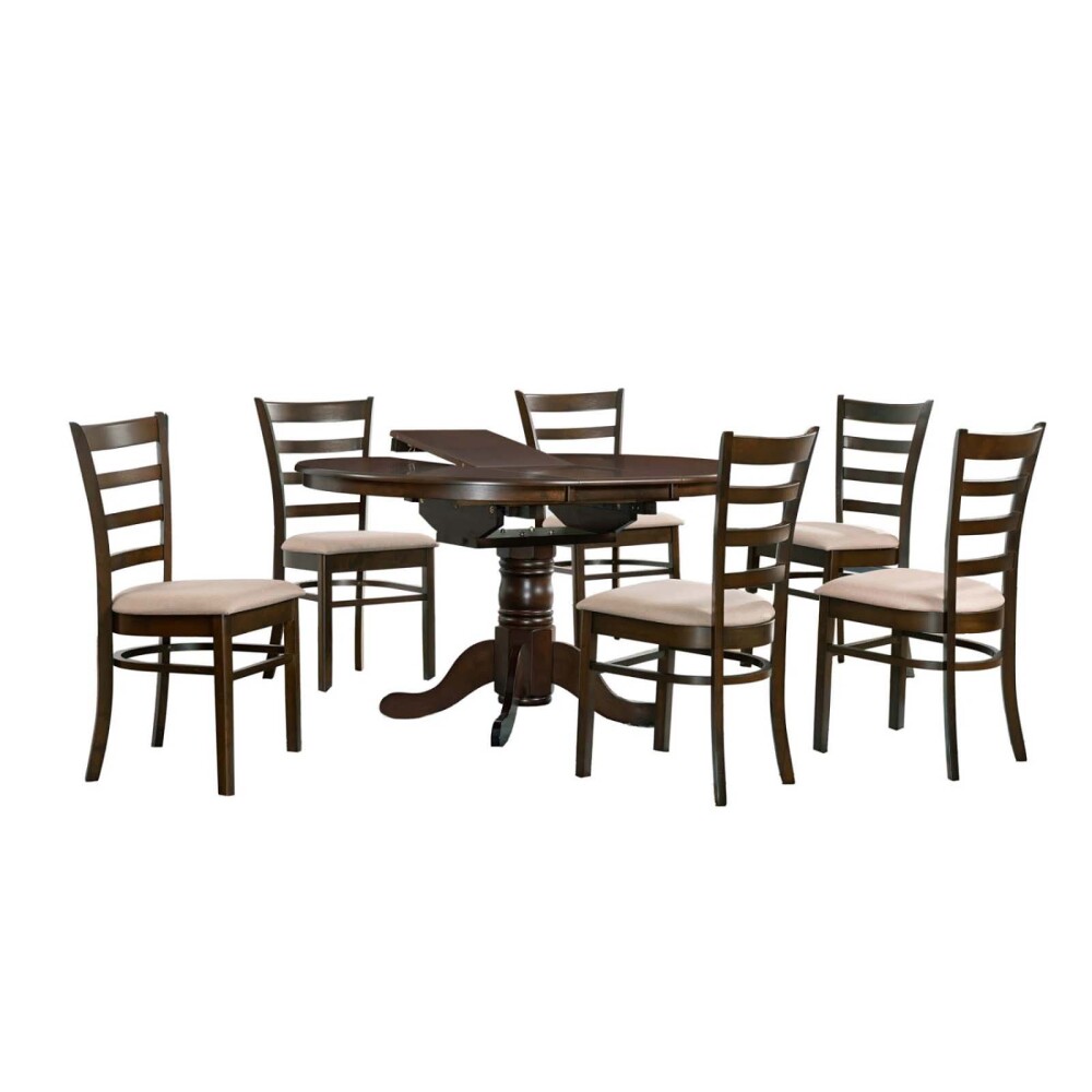 JUEGO DE COMEDOR 1+6 MDF-Y-MADERA MARRON HV II