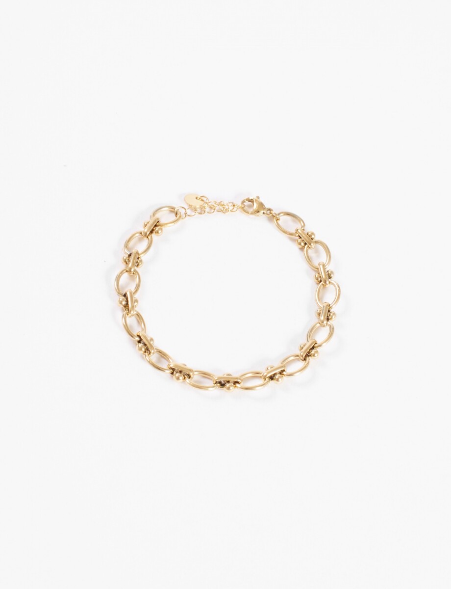 Pulsera acero argollas - dorado 