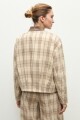 Chaqueta bomber escocesa beige