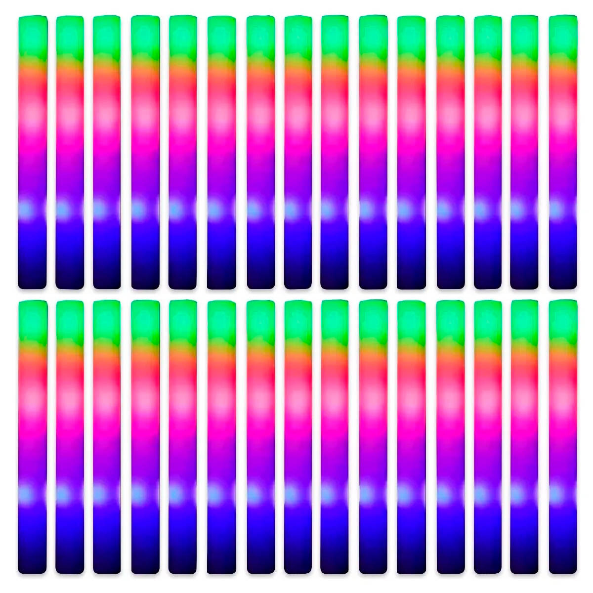 Set Cotillón Barra Luminosa Tubo Led Espuma X30 Multicolor 